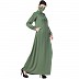 Casual abaya with Pin tucks- Jade Green Casual abaya with Pin tucks- Jade Green
